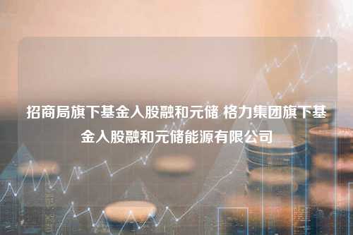 招商局旗下基金入股融和元储 格力集团旗下基金入股融和元储能源有限公司