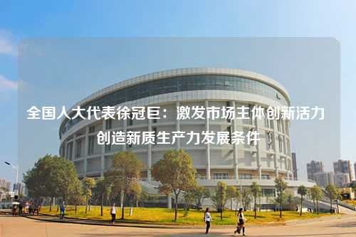 全国人大代表徐冠巨：激发市场主体创新活力 创造新质生产力发展条件